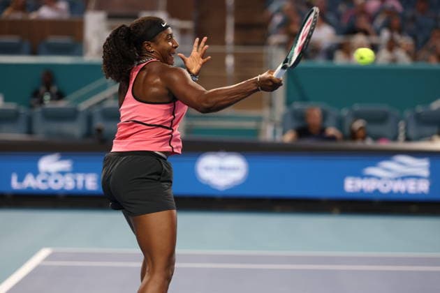 March 25, 2026, Miami Gardens, Florida, United States Of America: MIAMI GARDENS, FL - MARCH 25: Aryna Sabalenka of Belarus defeats Hailey Baptiste of the United States in the women s quarter-final singles match at the Miami Open on March 25, 2026, at Hard Rock Stadium in Miami Gardens, Florida...People: Hailey Baptiste Miami Gardens United States Of America - ZUMAs214 20260325_ada_s214_011 Copyright: xSMGx