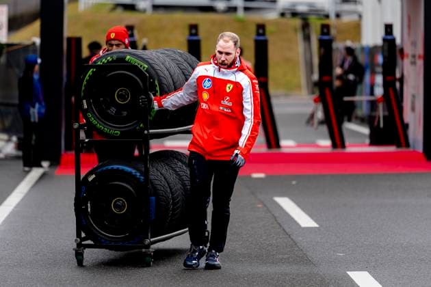 SUZUKA - Ferrari Tire Man during the Formula 1 Japan Suzuka Media Day at the Suzuka Formula 1 circuit on March 26, 2025 in Suzuka, Japan. (Photo by DeFodi Images) -