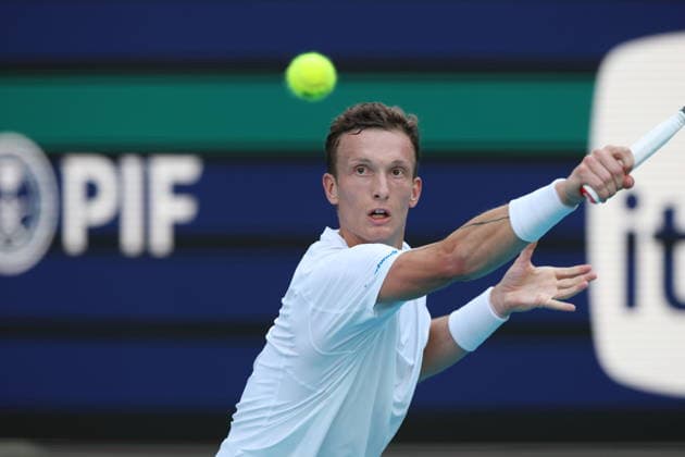 March 25, 2026, Miami Gardens, Florida, United States Of America: MIAMI GARDENS, FL - MARCH 25: Jiri Lehecka (CZE) defeats Martin Landaluce (ESP) in the men s quarter-final singles match at the Miami Open on March 25, 2026, at Hard Rock Stadium in Miami Gardens, Florida,...People: Jiri Lehecka Miami Gardens United States Of America - ZUMAs214 20260325_ada_s214_163 Copyright: xSMGx