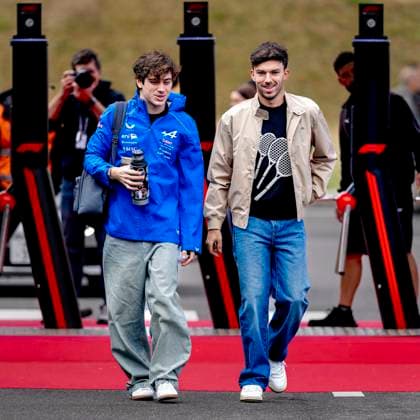 SUZUKA - Formula 1 driver Pierre Gasly of BWT Alpine F1 Team, Formula 1 driver Franco Colapinto of BWT Alpine F1 Team during the Formula 1 Japan Suzuka media day at the Suzuka Formula 1 circuit on March 26, 2025 in Suzuka, Japan. (Photo by DeFodi Images) -