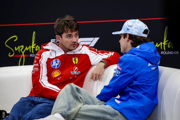 F1 - JAPANESE GRAND PRIX 2026 LECLERC Charles (mco), Scuderia Ferrari SF-26, portrait COLAPINTO Franco (arg), Alpine F1 Team A526, portrait press conference, PK, Pressekonferenz during the Formula 1 Japanese Grand Prix 2026, 3rd round of the 2026 Formula One World Championship, WM, Weltmeisterschaft from March 27 to 29, 2026 on the Suzuka Circuit, in Suzuka, Japan - SuzukaJapan Copyright: xXavixBonillax