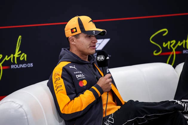 F1 - JAPANESE GRAND PRIX 2026 NORRIS Lando (gbr), McLaren F1 Team MCL40, portrait press conference, PK, Pressekonferenz during the Formula 1 Japanese Grand Prix 2026, 3rd round of the 2026 Formula One World Championship, WM, Weltmeisterschaft from March 27 to 29, 2026 on the Suzuka Circuit, in Suzuka, Japan - SuzukaJapan Copyright: xXavixBonillax