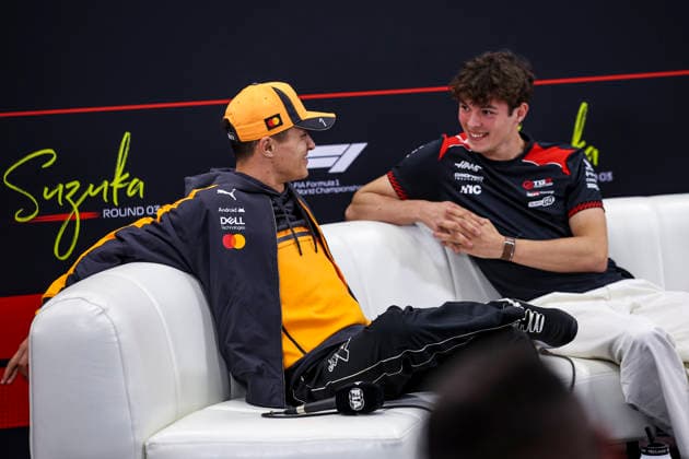 F1 - JAPANESE GRAND PRIX 2026 NORRIS Lando (gbr), McLaren F1 Team MCL40, portrait BEARMAN Ollie Oliver (gbr), TGR Haas F1 Team VF-26, portrait press conference, PK, Pressekonferenz during the Formula 1 Japanese Grand Prix 2026, 3rd round of the 2026 Formula One World Championship, WM, Weltmeisterschaft from March 27 to 29, 2026 on the Suzuka Circuit, in Suzuka, Japan - SuzukaJapan Copyright: xXavixBonillax