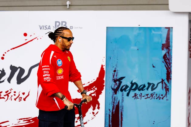 26th March 2026; Suzuka Circuit, Suzuka, Japan; 2026 FIA Formula 1 Japanese Grand Prix; Arrivals Day; Number 44 Scuderia Ferrari driver Lewis Hamilton at the Aramco Japanese Grand Prix StephenxBlackberry Content restricted for UK based newspaper
