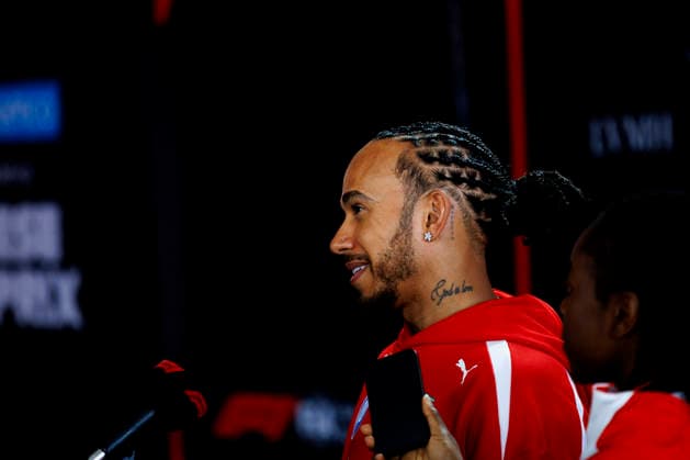 26th March 2026; Suzuka Circuit, Suzuka, Japan; 2026 FIA Formula 1 Japanese Grand Prix; Arrivals Day; Number 44 Scuderia Ferrari driver Lewis Hamilton in the paddock at the Aramco Japanese Grand Prix StephenxBlackberry Content restricted for UK based newspaper