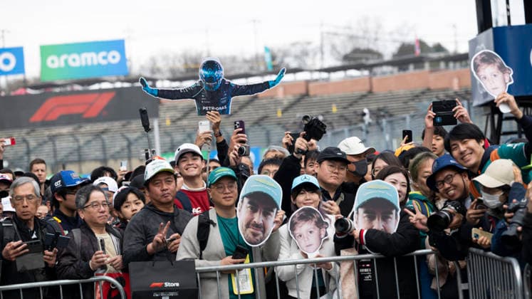 March 26, 2026, Suzuka, Mie, Japan: F1 fans on a pit lane walk on media day for the 2026 Formula 1 Japanese Grand Prix. Formula 1 is one of the most logistically complicated sporting events in the world and the price of motorsport logistics has been affected by the US-Iran warÃ¢â‚¬â ¢s impact on air freight shipping lanes and oil prices. F1 2026: Japan - Media Day  - ZUMAb177 20260326_aap_b177_028 Copyright: xTaidghxBarronx