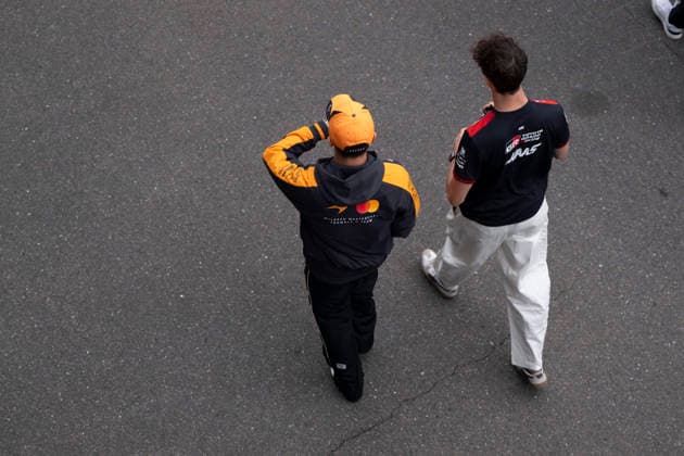 March 26, 2026, Suzuka, Mie, Japan: LANDO NORRIS (GBR) of McLaren 1 and OLIVER BEARMAN (GBR) of Haas F1 Team 87 on media day for the 2026 Formula 1 Japanese Grand Prix. Formula 1 is one of the most logistically complicated sporting events in the world and the price of motorsport logistics has been affected by the US-Iran warÃ¢â‚¬â ¢s impact on air freight shipping lanes and oil prices. F1 2026: Japan - Media Day  - ZUMAb177 20260326_aap_b177_061 Copyright: xTaidghxBarronx
