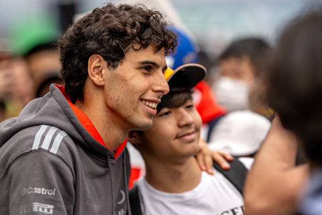 SUZUKA, JAPAN: Gabriel Bortoleto, racing for the Audi Revolut F1 Team, team during the 2026 Formula 1 Japanese Grand Prix at the Suzuka International Racing Course in Suzuka, Japan