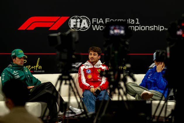 SUZUKA, JAPAN: Charles Leclerc, racing for the Ferrari team during the 2026 Formula 1 Japanese Grand Prix at the Suzuka International Racing Course in Suzuka, Japan