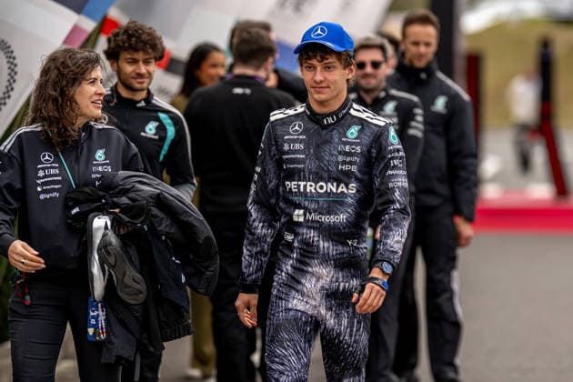 SUZUKA, JAPAN: Andrea Kimi Antonelli, racing for the Mercedes team during the 2026 Formula 1 Japanese Grand Prix at the Suzuka International Racing Course in Suzuka, Japan