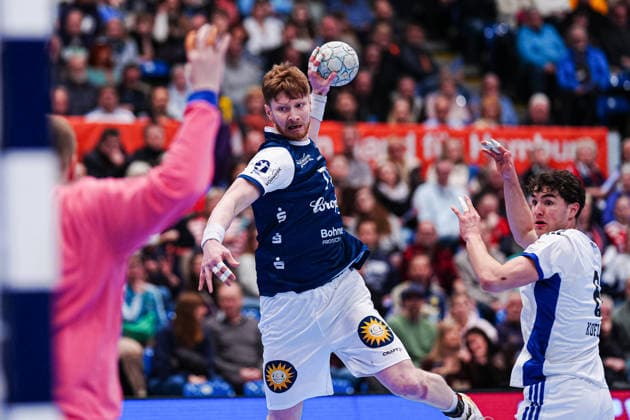 Wurf Tor Johannes Wasielewski (Bergischer HC, 77) GER, Handball Verein Hamburg vs. Bergischer HC, Handball, 1. Bundesliga, Spieltag 26, Saison 2025 2026, 26.03.2026 GER, Handball Sport Verein Hamburg vs. Bergischer HC, Handball, 1. Bundesliga, Spieltag 26, Saison 2025 2026, 26.03.2026 Hamburg Copyright: xEibner-Pressefoto MarcelxvonxFehrnx EP_MFN