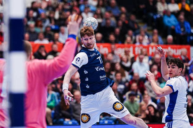 Wurf Tor Johannes Wasielewski (Bergischer HC, 77) GER, Handball Verein Hamburg vs. Bergischer HC, Handball, 1. Bundesliga, Spieltag 26, Saison 2025 2026, 26.03.2026 GER, Handball Sport Verein Hamburg vs. Bergischer HC, Handball, 1. Bundesliga, Spieltag 26, Saison 2025 2026, 26.03.2026 Hamburg Copyright: xEibner-Pressefoto MarcelxvonxFehrnx EP_MFN