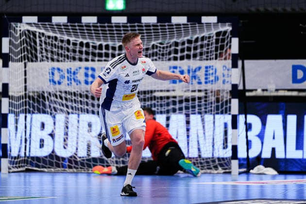 Torjubel Frederik Bo Andersen (Handball Verein Hamburg, 21) GER, Handball Sport Verein Hamburg vs. Bergischer HC, Handball, 1. Bundesliga, Spieltag 26, Saison 2025 2026, 26.03.2026 GER, Handball Sport Verein Hamburg vs. Bergischer HC, Handball, 1. Bundesliga, Spieltag 26, Saison 2025 2026, 26.03.2026 Hamburg Copyright: xEibner-Pressefoto MarcelxvonxFehrnx EP_MFN