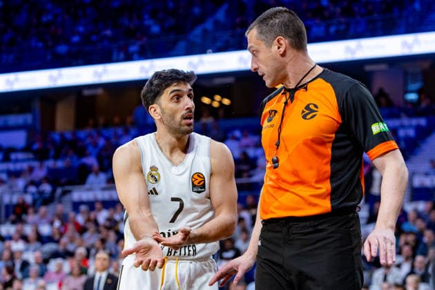 ESP: Real Madrid v Anadolu Efes Istanbul. Euroleague. Facundo Campazzo of Real Madrid during the Euroleague match, between Real Madrid and Anadolu Efes Istanbul played at Movistar Arena Stadium on March 26, 2026 in Madrid Spain Madrid Spain Basketball Copyright: xAlbaxPachecox xAgenciaxLOFx