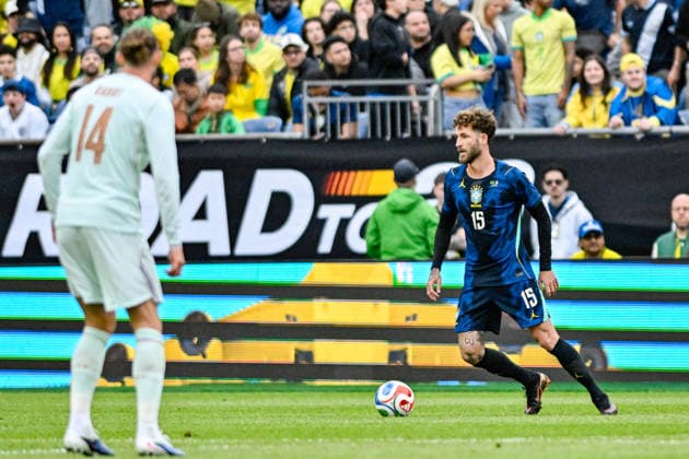 BOSTON, UNITED STATES OF AMERICA - MARCH 26: Leo Pereira of Brazil during an international football friendly between Brazil v France at Gillette Stadium, Boston, USA. (Photo by Andre Ricardo Sports Press Photo) Copyright: xAndrexRicardo SportsxPressxPhotox Sportspressphoto_SPR118547