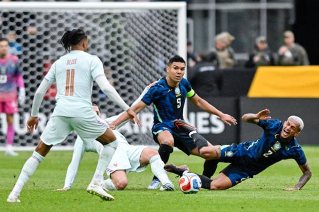BOSTON, UNITED STATES OF AMERICA - MARCH 26: Casemiro of Brazil during an international football friendly between Brazil v France at Gillette Stadium, Boston, USA. (Photo by Andre Ricardo Sports Press Photo) Copyright: xAndrexRicardo SportsxPressxPhotox Sportspressphoto_SPR118549