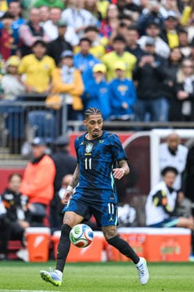 BOSTON, UNITED STATES OF AMERICA - MARCH 26: Raphinha of Brazil during an international football friendly between Brazil v France at Gillette Stadium, Boston, USA. (Photo by Richard Callis Sports Press Photo) Copyright: xRichardxCallis SportsxPressxPhotox Sportspressphoto_SPR118560
