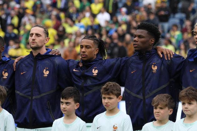RECORD DATE NOT STATED Brazil vs France International Friendly, Länderspiel, Nationalmannschaft (SPO) Brazil vs France International Friendly. March 26, 2026, Boston, Massachusetts, USA:French players during the International friendly soccer between Brazil and France at Gillette Stadium ahead of FIFA 2026 World Cup. Credit: Niyi Fote Thenews2 (Foto: Niyi Fote Thenews2 imago images) SPO  Copyright: xNiyixFotex