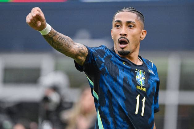 BOSTON, UNITED STATES OF AMERICA - MARCH 26: Raphinha of Brazil during an international football friendly between Brazil v France at Gillette Stadium, Boston, USA. (Photo by Andre Ricardo Sports Press Photo) Copyright: xAndrexRicardo SportsxPressxPhotox Sportspressphoto_SPR118718