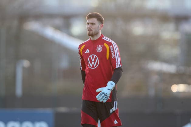 26.03.2026, xtgx, Fussball, U21, U 21 Nationalmannschaft, Abschlusstraining emspor, v.l. Dennis Seimen (Deutschland) (DFL DFB REGULATIONS PROHIBIT ANY USE OF PHOTOGRAPHS as IMAGE SEQUENCES and or QUASI-VIDEO) Wolfsburg