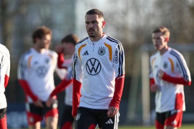 26.03.2026, xtgx, Fussball, U21, U 21 Nationalmannschaft, Abschlusstraining emspor, v.l. Arijon Ibrahimovic (Deutschland) (DFL DFB REGULATIONS PROHIBIT ANY USE OF PHOTOGRAPHS as IMAGE SEQUENCES and or QUASI-VIDEO) Wolfsburg