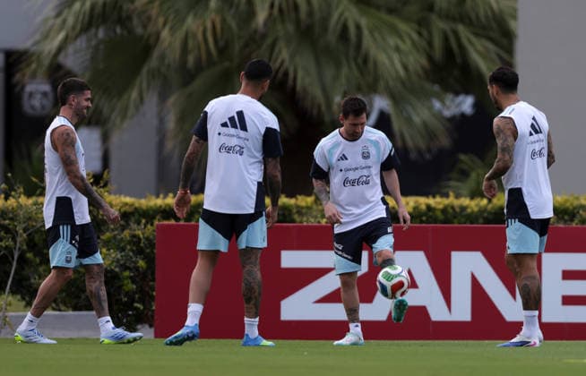 Lionel Messi. Entrenamiento de la Seleccion Argentina.