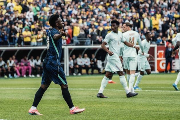 Brazil vs. France BOSTON, MA - 26.03.2026: BRAZIL VS. FRANCE - Vinicius Junior during the International Friendly, Länderspiel, Nationalmannschaft against France at Gillette Stadium on March 26, 2026 in Foxborough, Massachusetts. (Photo: Victor EleutÃ rio Fotoarena) x2912474x  VictorxEleutÃ rio