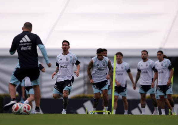 Lionel Messi. Entrenamiento de la Seleccion Argentina.