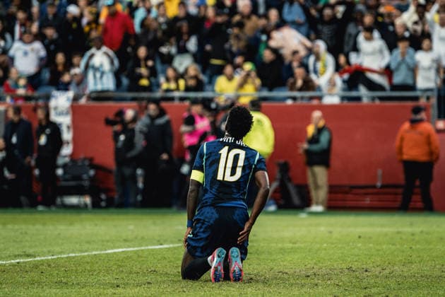 Brazil vs. France BOSTON, MA - 27.03.2026: BRAZIL VS. FRANCE - Vinicius Junior during the International Friendly, Länderspiel, Nationalmannschaft against France at Gillette Stadium on March 26, 2026 in Foxborough, Massachusetts. (Photo: Victor EleutÃ rio Fotoarena) x2912486x  VictorxEleutÃ rio
