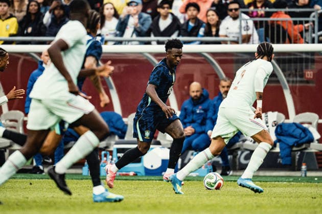 Brazil vs. France BOSTON, MA - 27.03.2026: BRAZIL VS. FRANCE - Vinicius Junior during the International Friendly, Länderspiel, Nationalmannschaft against France at Gillette Stadium on March 26, 2026 in Foxborough, Massachusetts. (Photo: Victor EleutÃ rio Fotoarena) x2912509x  VictorxEleutÃ rio