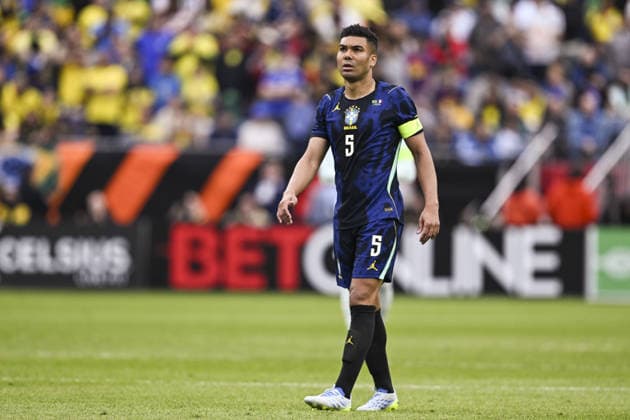BOSTON, UNITED STATES - MARCH 27: Casemiro of Brazil looks on during an international football friendly between Brazil v France at Gillette Stadium, Boston, USA. (Photo by Richard Callis Sports Press Photo) Copyright: xRichardxCallis SportsxPressxPhotox Sportspressphoto_SPR118889