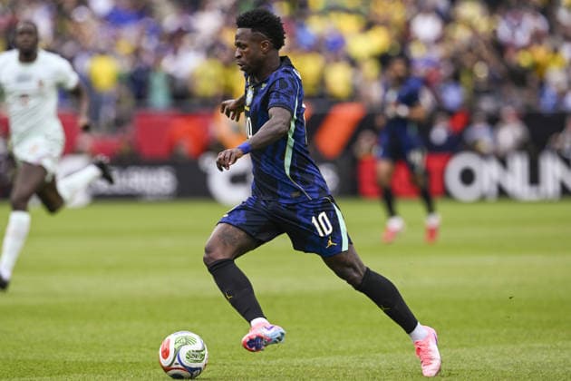 BOSTON, UNITED STATES - MARCH 27: Vinicius Junior of Brazil controls the ball during an international football friendly between Brazil v France at Gillette Stadium, Boston, USA. (Photo by Richard Callis Sports Press Photo) Copyright: xRichardxCallis SportsxPressxPhotox Sportspressphoto_SPR118896