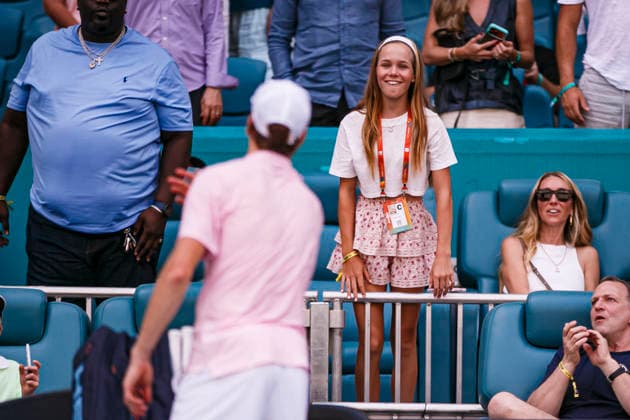 Miami Open Presented by Itau 2026 - March 26 Miami, Florida - March 26: Jannik Sinner celebrate after winning the match between Jannik Sinner of Italy and Frances Tiafoe of USA on day 10 of the Miami Open at Hard Rock Stadium on March 26, 2026 in Miami, Florida, United States. Copyright: xLatinxSportxImagesx