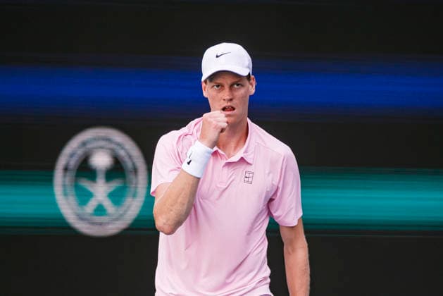 Miami Open Presented by Itau 2026 - March 26 Miami, Florida - March 26: Jannik Sinner celebrate and react after winning the match between Jannik Sinner of Italy and Frances Tiafoe of USA on day 10 of the Miami Open at Hard Rock Stadium on March 26, 2026 in Miami, Florida, United States. Copyright: xLatinxSportxImagesx