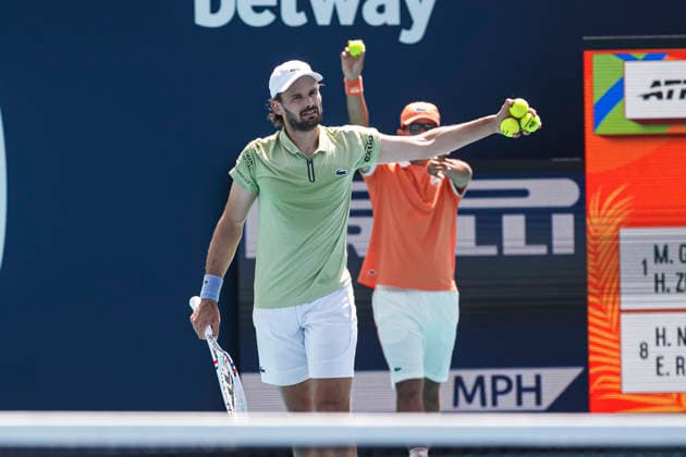 Miami Open Presented by Itau 2026 - March 26 Miami, Florida - March 26: during the match between Marcel Granollers (Spain) Horacio Zeballos (Argentina) vs Hugo Nys (Monaco) Edouard Roger-Vasselin (France) on day 10 of the Miami Open at Hard Rock Stadium on March 26, 2026 in Miami, Florida, United States. Copyright: xLatinxSportxImagesx