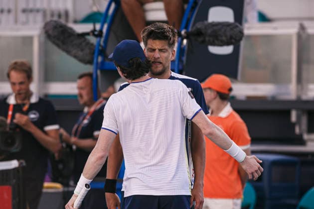 Miami Open Presented by Itau 2026 - March 26 Miami, Florida - March 26: play, react and celebrate during the match between Austin Krajicek (USA) Nikola Mektic (Croatia) vs Sander Arends (Netherlands) John-Patrick Smith (Australia) on day 10 of the Miami Open at Hard Rock Stadium on March 26, 2026 in Miami, Florida, United States. Copyright: xLatinxSportxImagesx
