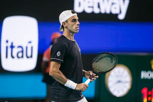 Miami Open Presented by Itau 2026 - March 26 Miami, Florida - March 26: play, react and celebrate during the match between Alexander Zverev of Germany vs Francisco Cerundolo of Argentina on day 10 of the Miami Open at Hard Rock Stadium on March 26, 2026 in Miami, Florida, United States. Copyright: xLatinxSportxImagesx