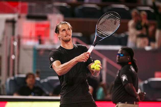 Miami Open Presented by Itau 2026 - March 26 Miami, Florida - March 26: play, react and celebrate during the match between Alexander Zverev of Germany vs Francisco Cerundolo of Argentina on day 10 of the Miami Open at Hard Rock Stadium on March 26, 2026 in Miami, Florida, United States. Copyright: xLatinxSportxImagesx