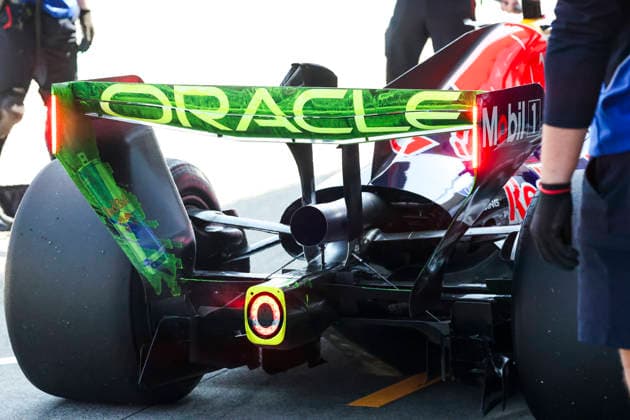 F1 - JAPANESE GRAND PRIX 2026 Red Bull Racing Ford RB22, mechanical detail, rear wing, flow viz during the Formula 1 Japanese Grand Prix 2026, 3rd round of the 2026 Formula One World Championship, WM, Weltmeisterschaft from March 27 to 29, 2026 on the Suzuka Circuit, in Suzuka, Japan - SuzukaJapan  Copyright: xDPPIx