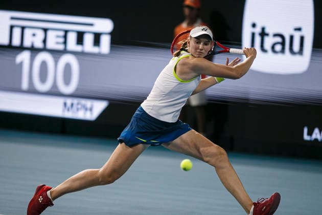 Miami Open Presented by Itau 2026 - March 26 Miami, Florida - March 26: play, react and celebrate during the match between Aryna Sabalenka of Rusia and Elena Rybakina of Kazakhstan of Argentina on day 10 of the Miami Open at Hard Rock Stadium on March 26, 2026 in Miami, Florida, United States. Copyright: xLatinxSportxImagesx
