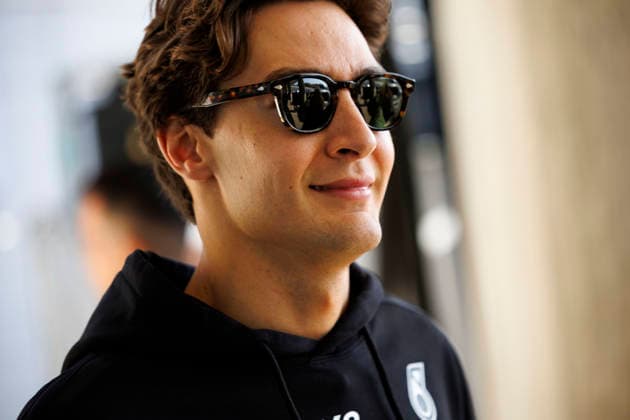 27th March 2026; Suzuka Circuit, Suzuka, Japan; 2026 FIA Formula 1 Japanese Grand Prix; Free Practice Day; Number 63 Mercedes AMG Petronas driver George Russell in the paddock at the Aramco Japanese Grand Prix StephenxBlackberry Content restricted for UK based newspaper