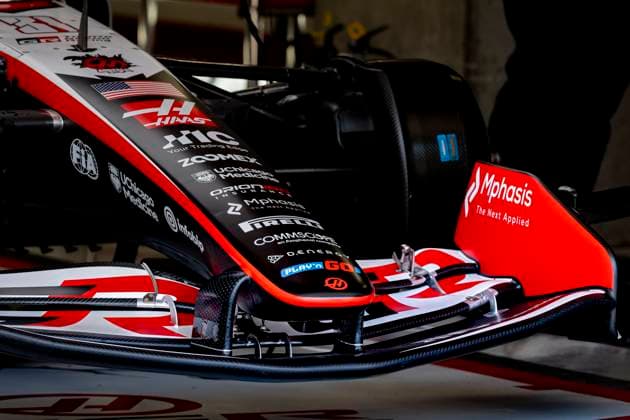 SUZUKA - Detail of the front wing of Formula 1 driver Esteban Ocon of TGR Haas F1 Team during the Formula 1 Japan Suzuka free practice at the Suzuka Formula 1 circuit on March 27, 2025 in Suzuka, Japan. (Photo by DeFodi Images) -