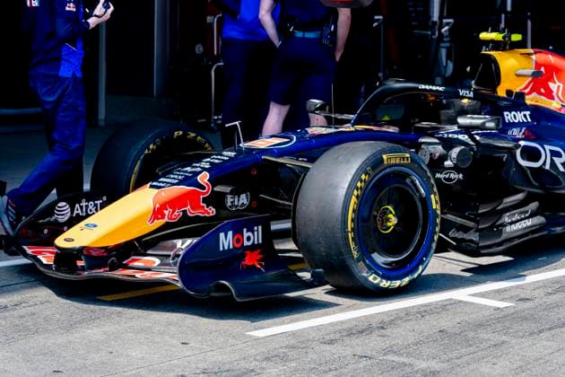 SUZUKA - Front of the car of Formula 1 driver Isack Hadjar of Oracle Red Bull Racing during the Formula 1 Japan Suzuka free practice at the Suzuka Formula 1 circuit on March 27, 2025 in Suzuka, Japan. (Photo by DeFodi Images) -