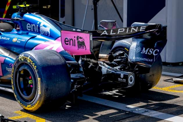 SUZUKA - Detail of the rear wing of Formula 1 driver Pierre Gasly of BWT Alpine F1 Team car during the Formula 1 Japan Suzuka free practice at the Suzuka Formula 1 circuit on March 27, 2025 in Suzuka, Japan. (Photo by DeFodi Images) -