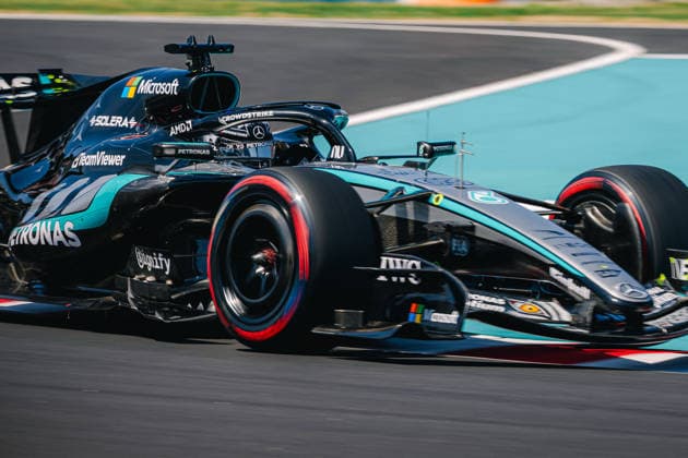 Formula 1 Aramco Japanese Grand Prix 2026 - Practice Session GEORGE RUSSELL (GBR) of Mercedes-AMG PETRONAS Formula One Team 63 on Friday during the 2026 Formula 1 Aramco Japanese Grand Prix at the Suzuka Circuit on March 27, 2026. Photo by Antoine Lapeyre ABACAPRESS.COM Suzuka Japan  Copyright: xLapeyrexAntoine ABACAx