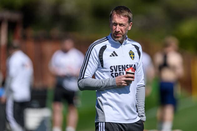 260327 Head coach Graham Potter of the Swedish national football team at a training session on March 27, 2026 in Valencia. Photo: Joel Marklund BILDBYRAN kod JM JM0811 bbeng fotboll football soccer fotball vm-kval FIFA World Cup, WM, Weltmeisterschaft, Fussball qualifier träning practice training sverige sweden sverige a Copyright: JOELxMARKLUND BB260327JM005