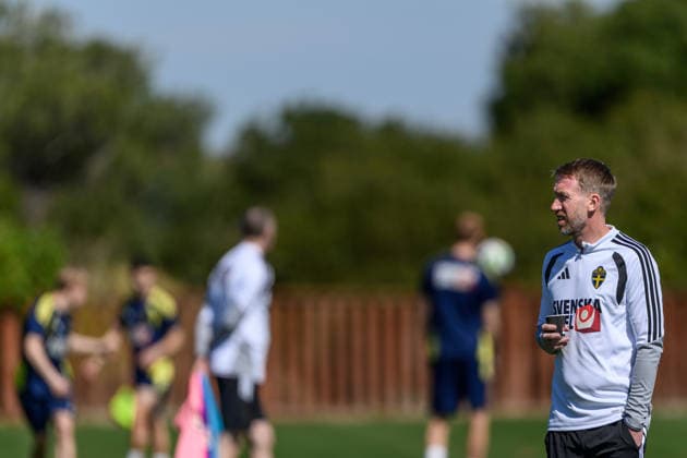 260327 Head coach Graham Potter of the Swedish national football team at a training session on March 27, 2026 in Valencia. Photo: Joel Marklund BILDBYRAN kod JM JM0811 bbeng fotboll football soccer fotball vm-kval FIFA World Cup, WM, Weltmeisterschaft, Fussball qualifier träning practice training sverige sweden sverige a Copyright: JOELxMARKLUND BB260327JM006