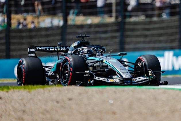 Formula 1 Aramco Japanese Grand Prix 2026 - Practice GEORGE RUSSELL (GBR) of Mercedes-AMG PETRONAS Formula One Team 63 on Friday during the practice day of the 2026 Formula 1 ARAMCO Japanese Grand Prix at the Suzuka International Circuit on March 27, 2026. Photo by Jun Da Tan ABACAPRESS.COM Suzuka Japan  Copyright: xJunxDaxTan ABACAx