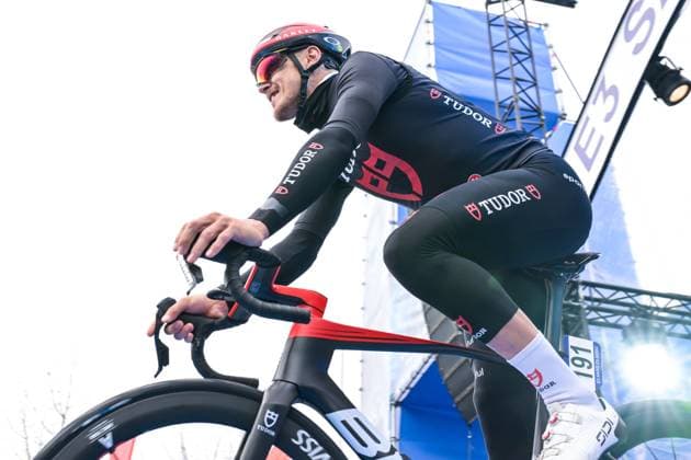 Italian Matteo Trentin of Tudor Pro Cycling Team pictured at the start of the E3 Saxo Bank Classic one day cycling race, 208,8km from and to Harelbeke, on Friday 27 March 2026. DAVIDxPINTENS  x169051152x