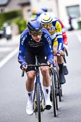 Canadian Nickolas Zukowsky of Pinarello Q36.5 Pro Cycling Team pictured in action during the E3 Saxo Bank Classic one day cycling race, 208,8km from and to Harelbeke, on Friday 27 March 2026. JASPERxJACOBS  x169063994x